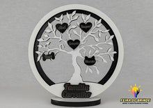 Carregar imagem no visualizador da galeria, Árvore Da Vida Com Nomes Família Mdf Branco + Preto Decoração