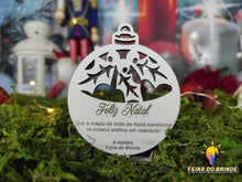 Carregar imagem no visualizador da galeria, Bola De Natal Com Frase Ou Logotipo (Vários Modelos) Decoração