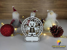 Carregar imagem no visualizador da galeria, Ornamento De Natal Com Nome (15 Modelos Disponiveis) Biscoito Menina Decoração