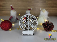 Carregar imagem no visualizador da galeria, Ornamento De Natal Com Nome (15 Modelos Disponiveis) Floco Neve Decoração