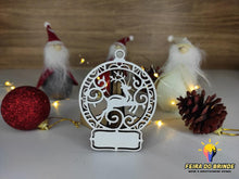 Carregar imagem no visualizador da galeria, Ornamento De Natal Com Nome (15 Modelos Disponiveis) Rena Modelo 1 Decoração