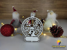 Carregar imagem no visualizador da galeria, Ornamento De Natal Com Nome (15 Modelos Disponiveis) Rena Modelo 2 Decoração