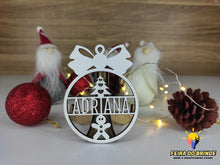 Carregar imagem no visualizador da galeria, Ornamento De Natal Simples Com Nome (Vários Modelos) Modelo 2 Decoração