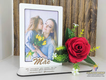 Carregar imagem no visualizador da galeria, Moldura Mãe com Rosa e Dedicatória - Feira do Brinde
