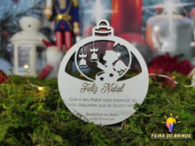 Carregar imagem no visualizador da galeria, Bola De Natal Com Frase Ou Logotipo (Vários Modelos) Anjinho Decoração
