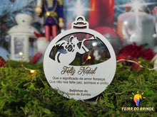 Carregar imagem no visualizador da galeria, Bola De Natal Com Frase Ou Logotipo (Vários Modelos) Anjo Corneta Decoração
