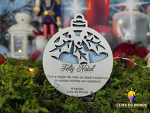Carregar imagem no visualizador da galeria, Bola De Natal Com Frase Ou Logotipo (Vários Modelos) Azevinho Decoração
