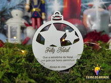 Carregar imagem no visualizador da galeria, Bola De Natal Com Frase Ou Logotipo (Vários Modelos) Estrelas Decoração
