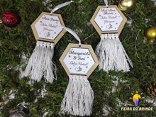 Carregar imagem no visualizador da galeria, Ornamento De Natal Hexagonal Com Frase - Coração Decoração

